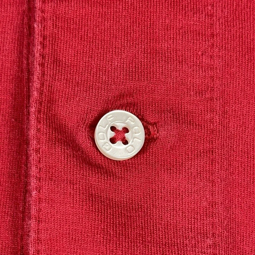 Polo Ralph Lauren Shirt Mens Large Red Vintage‎ Golf Tartan Crest Preppy Golfer